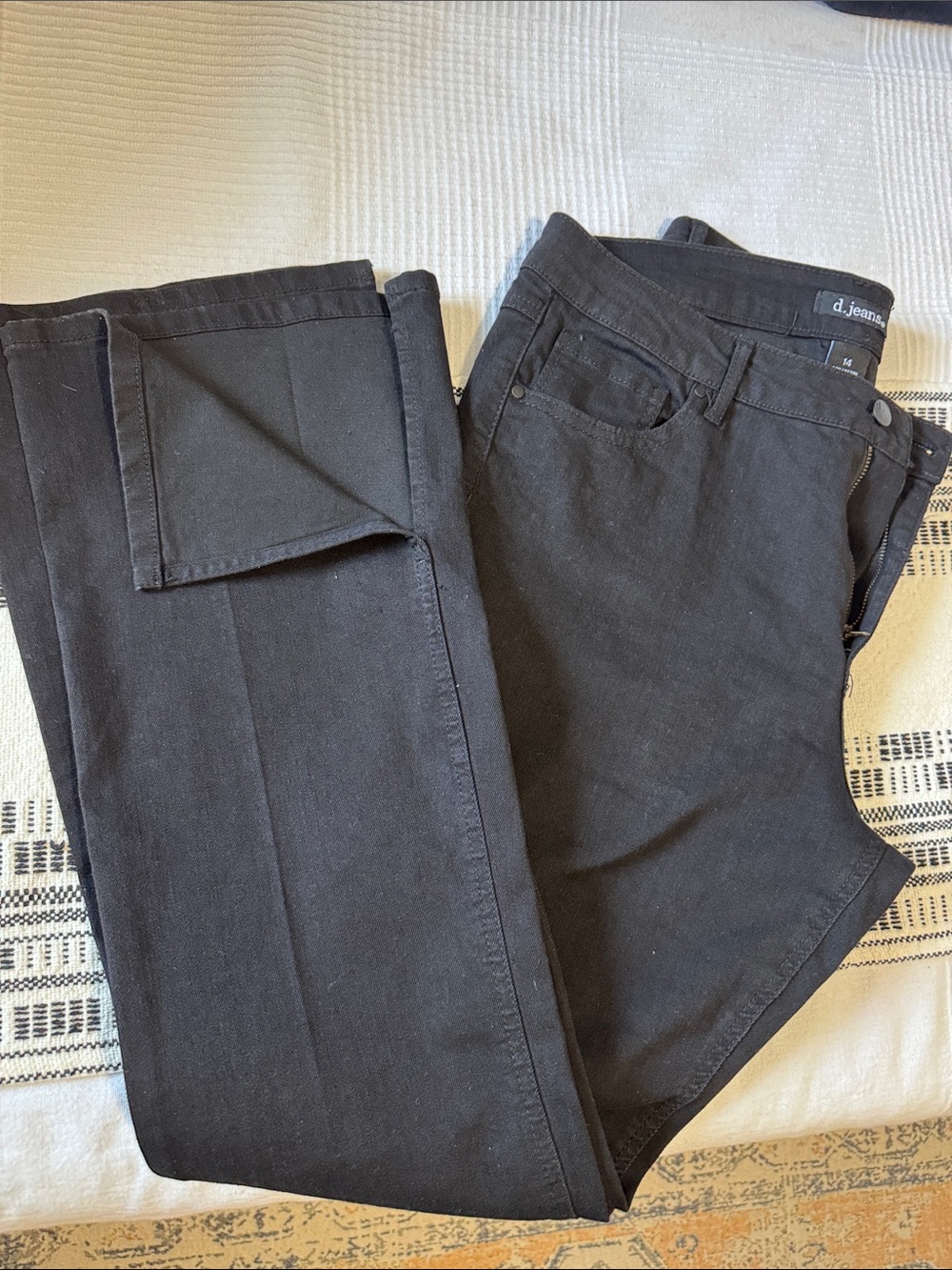 d. jeans Black Boot Cut Straight Jeans
